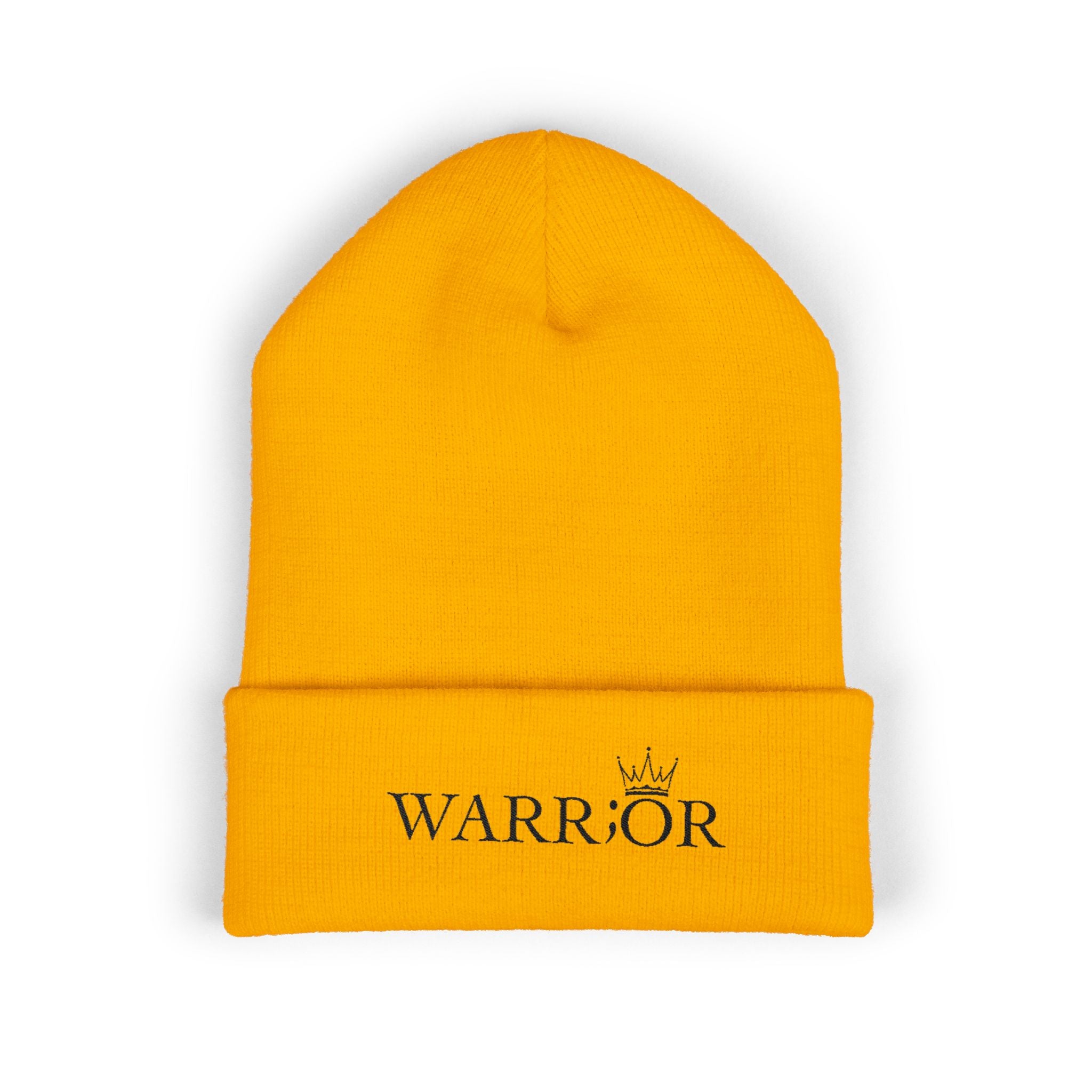 Classic Cuffed Beanie | Embroidered Warrior Hat for Adventurers, Winter Fashion, Gift for Her, Cozy Knit Cap, Unisex Beanie