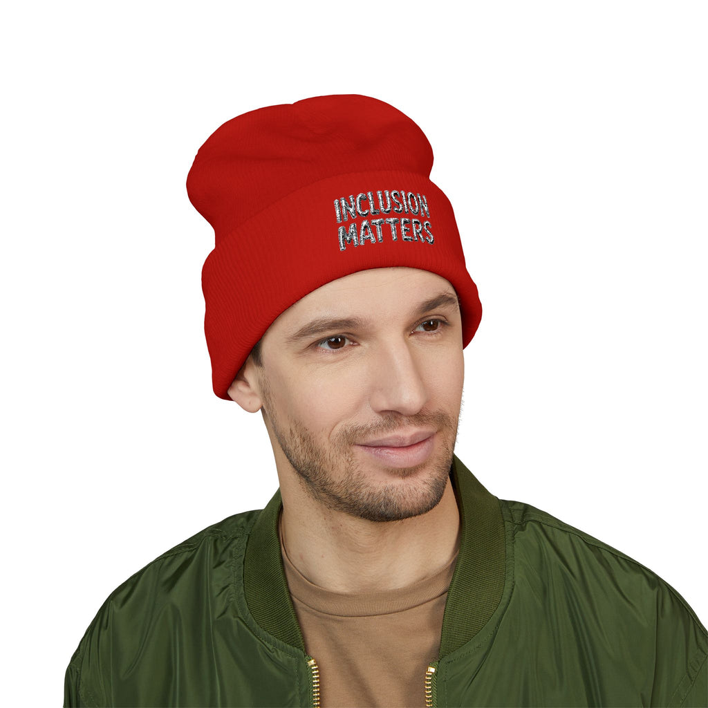 Inclusion Matters Embroidered Cuffed Beanie
