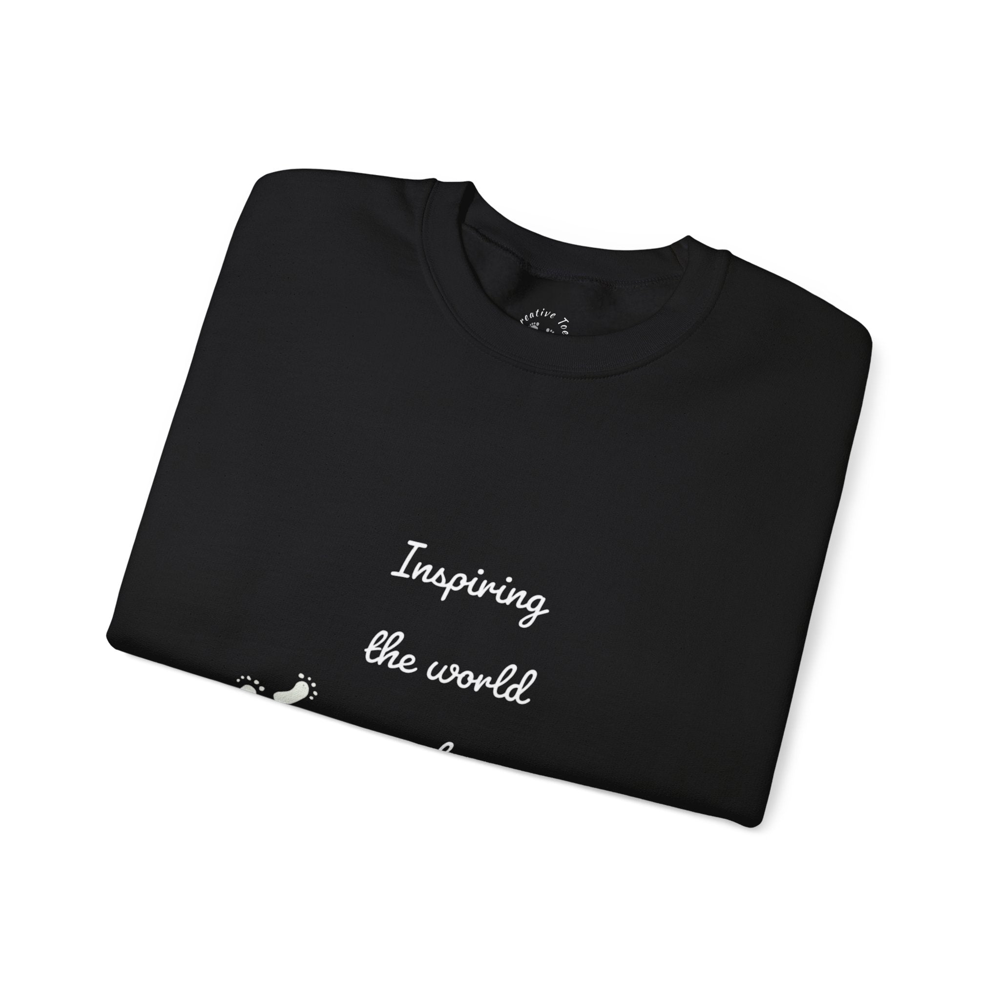 “Inspiring The world One Toe At A Time” Unisex Crewneck Sweatshirt | Creative Toes Art Gallery