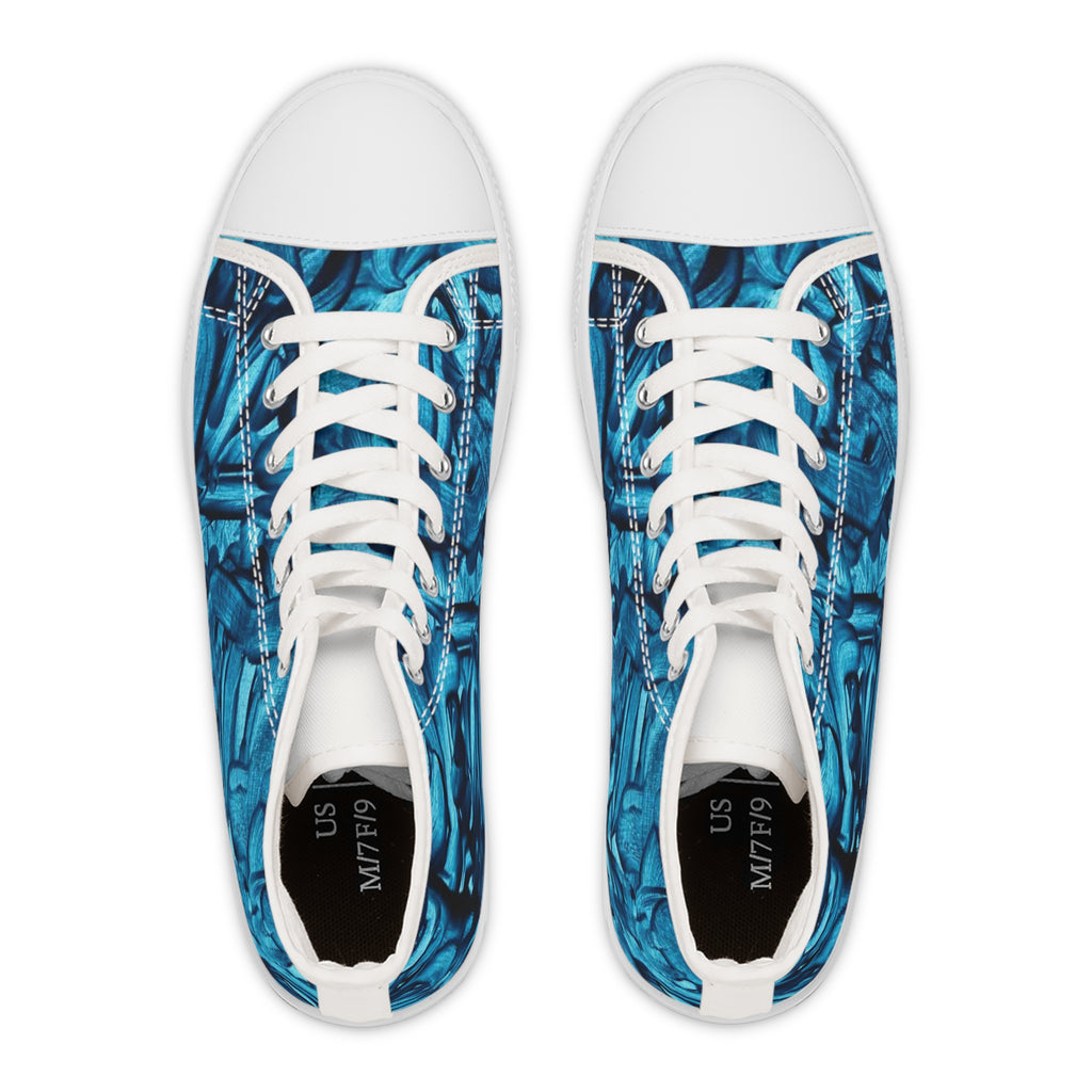 True Blue || Tie Dye Women's High Top Sneakers