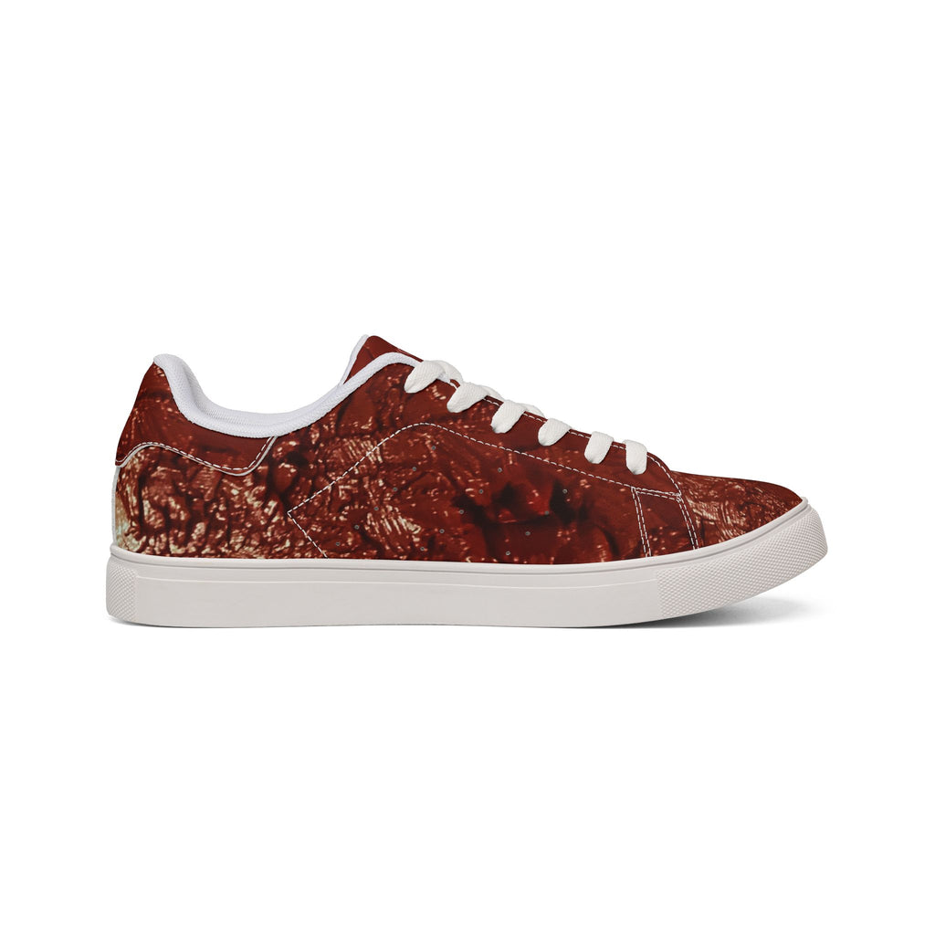 “Le sang qui sauver” Women Leather Low-Top Sneakers - Original Painting