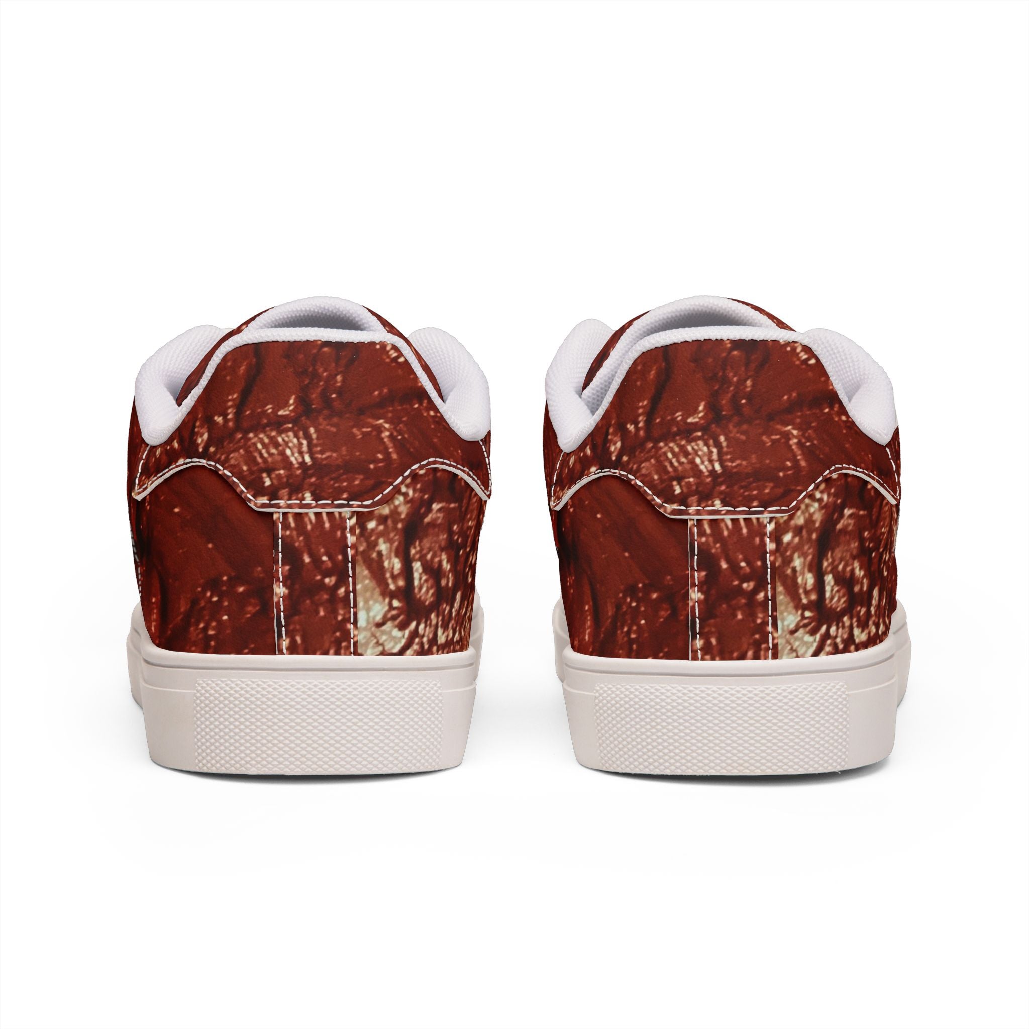 “Le sang qui sauver” Men Leather Low-Top Sneakers - Original Painting