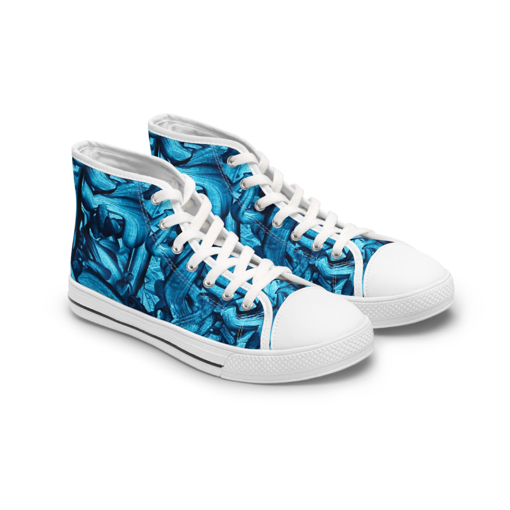 True Blue || Tie Dye Women's High Top Sneakers