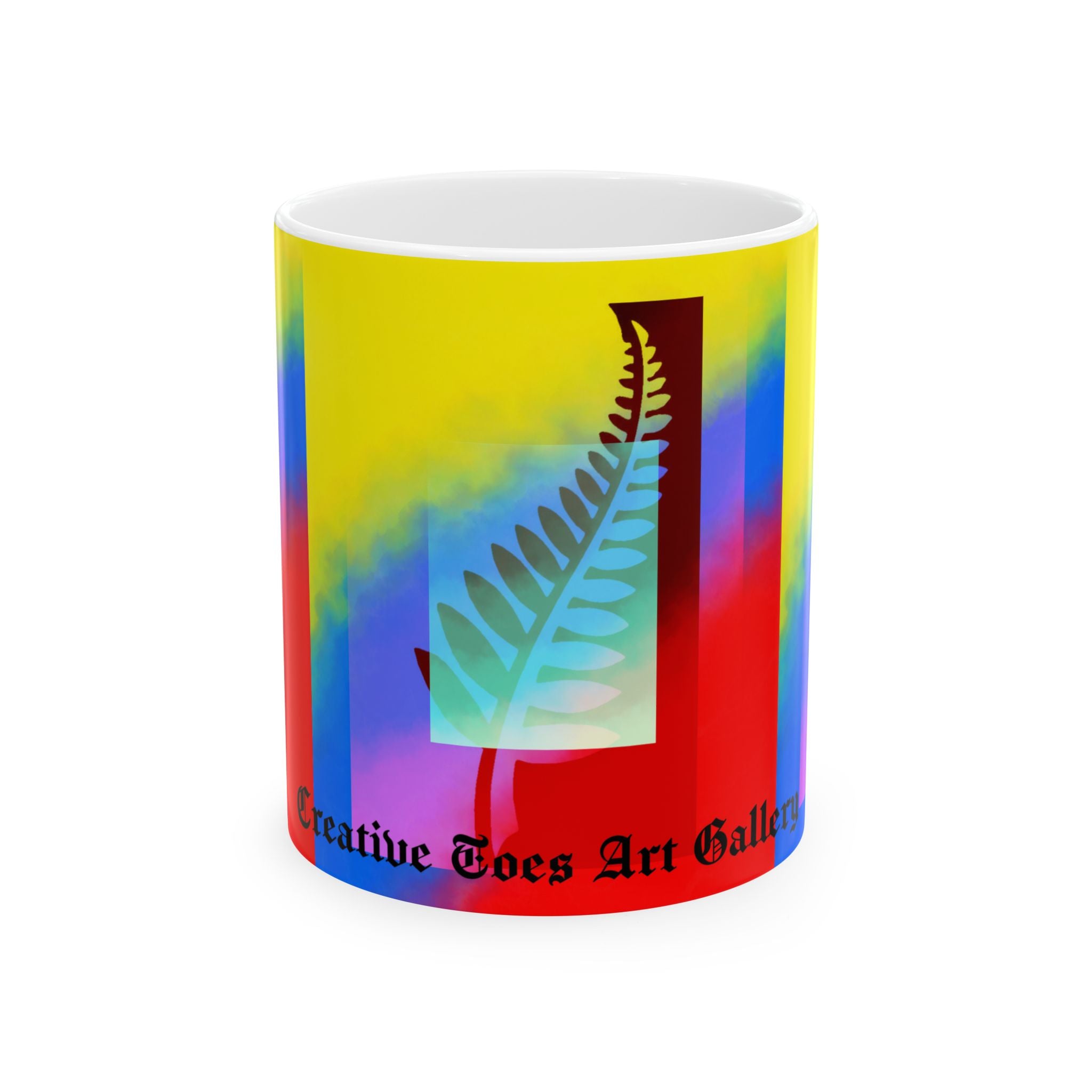 Colorful Fern Ceramic Mug | Creative Toes Art Gallery - 11oz & 15oz