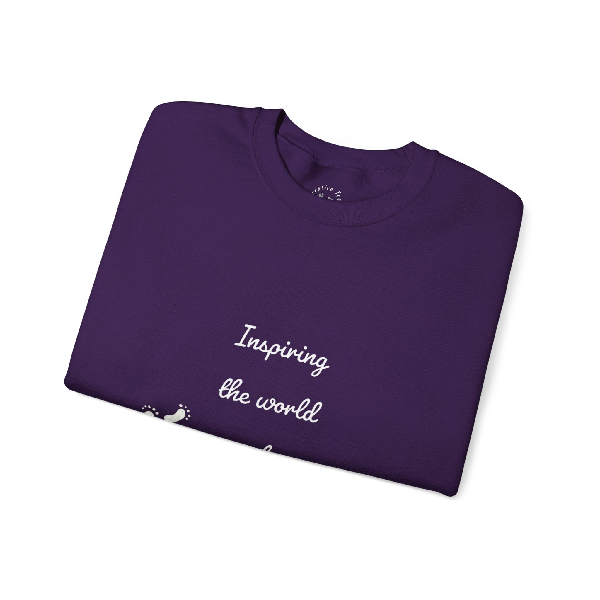 “Inspiring The world One Toe At A Time” Unisex Crewneck Sweatshirt | Creative Toes Art Gallery