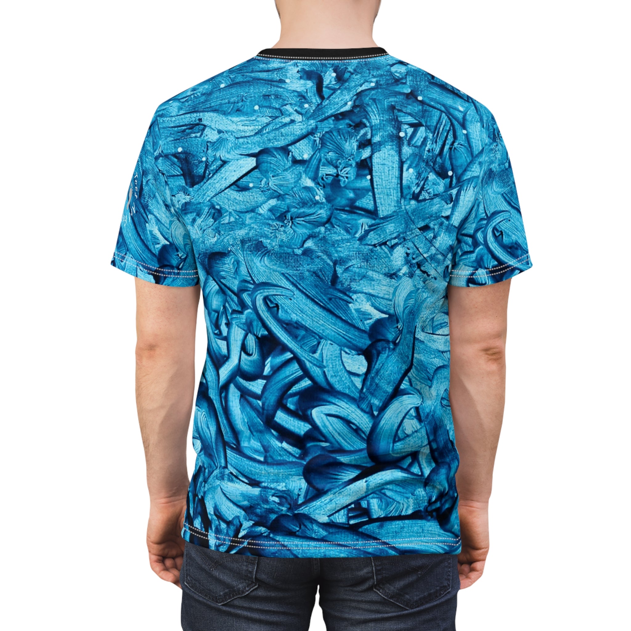 Vibrant “True Blue |” Abstract Unisex Cut & Sew Tee