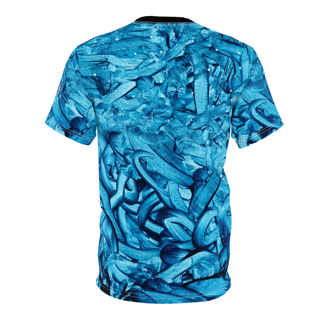 Vibrant “True Blue |” Abstract Unisex Cut & Sew Tee