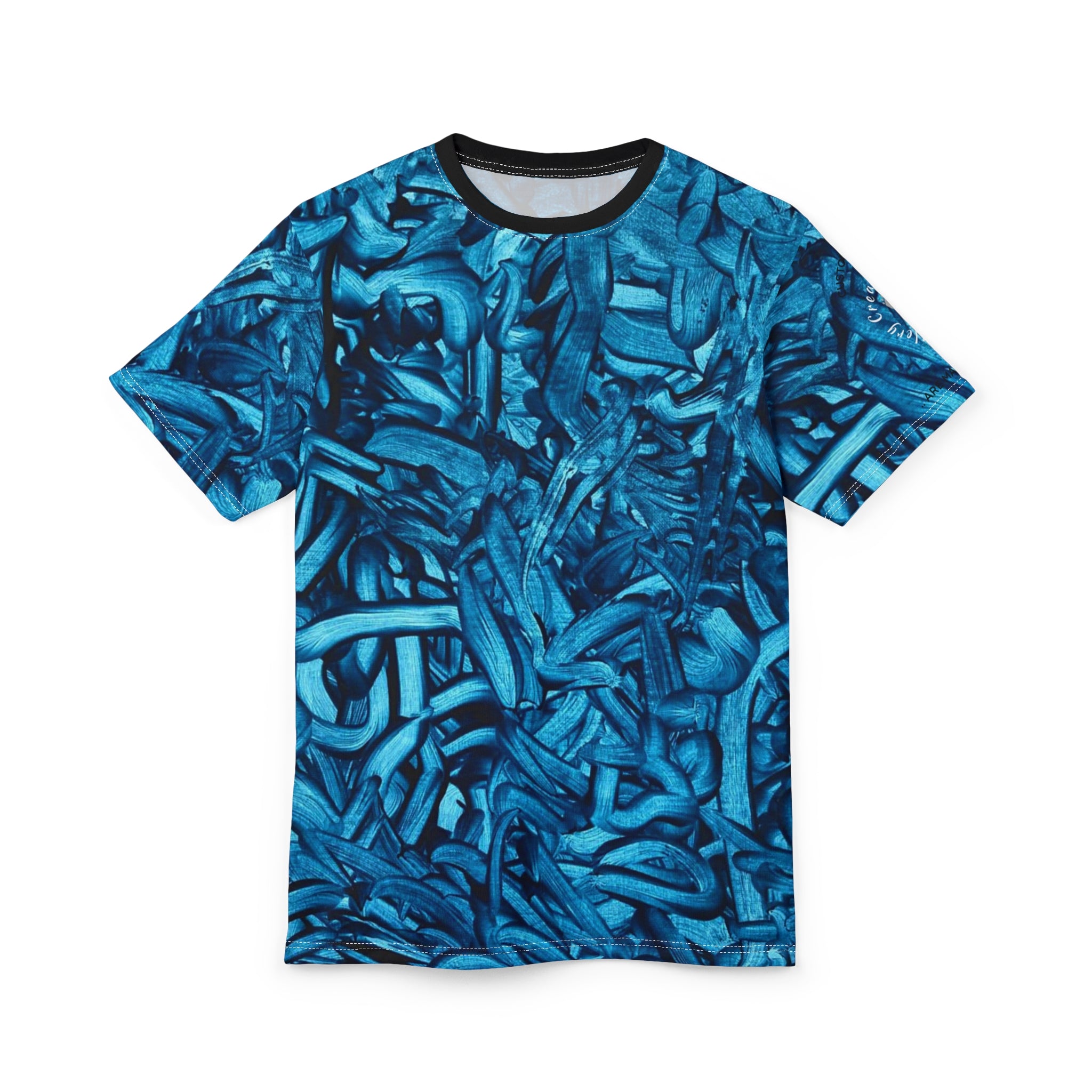 Vibrant “True Blue ||” Abstract Unisex Cut & Sew Tee