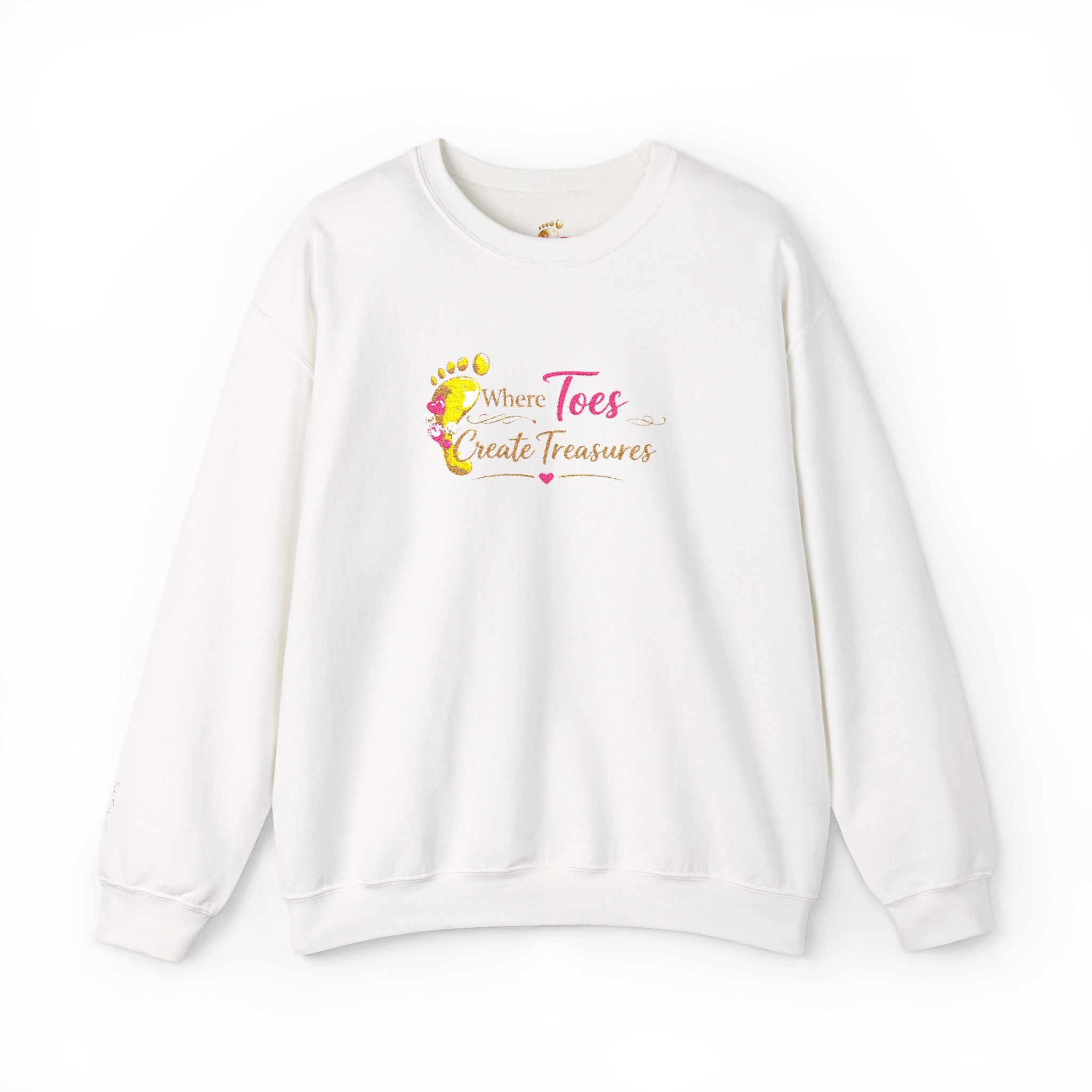 Crewneck Sweatshirt — "When Toes Create Treasures" Floral Beach Mom Pullover