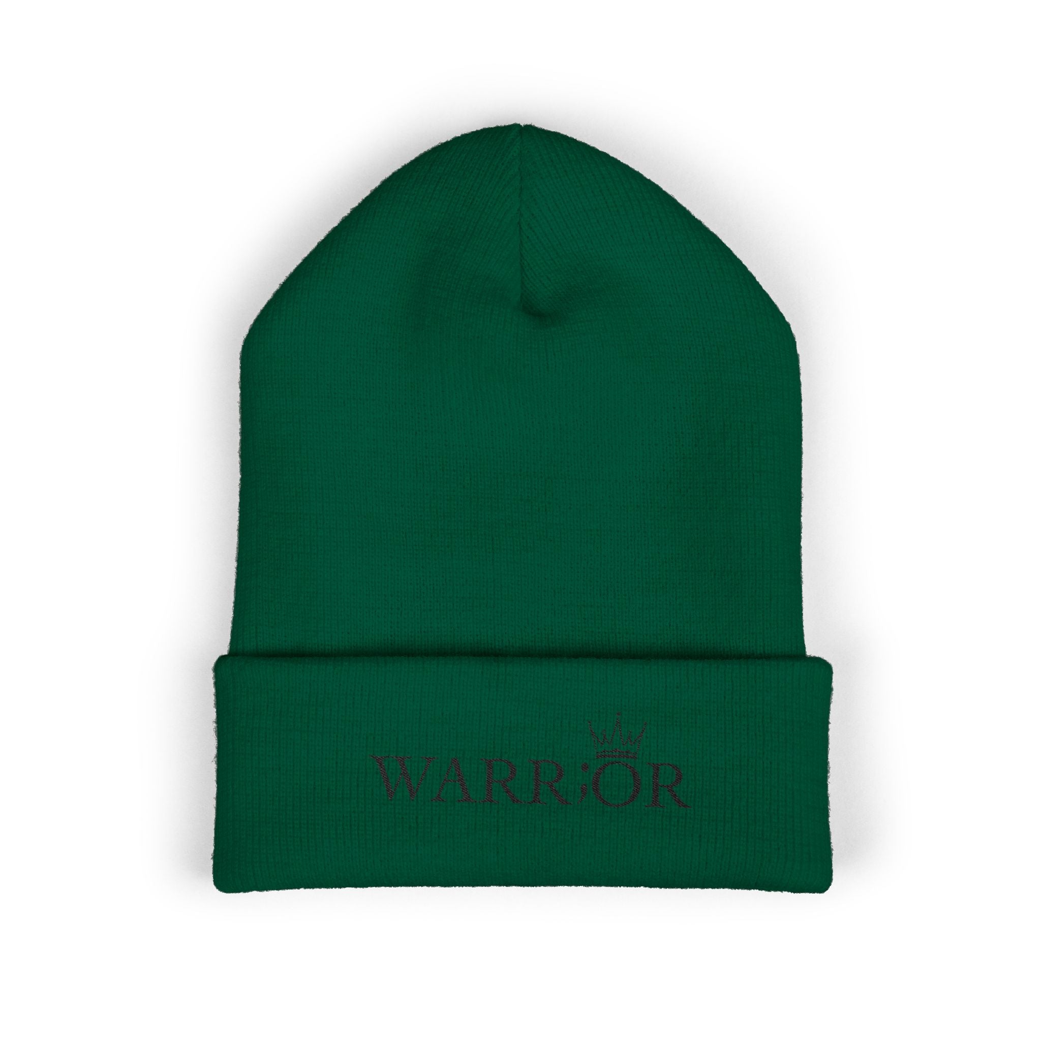 Classic Cuffed Beanie | Embroidered Warrior Hat for Adventurers, Winter Fashion, Gift for Her, Cozy Knit Cap, Unisex Beanie