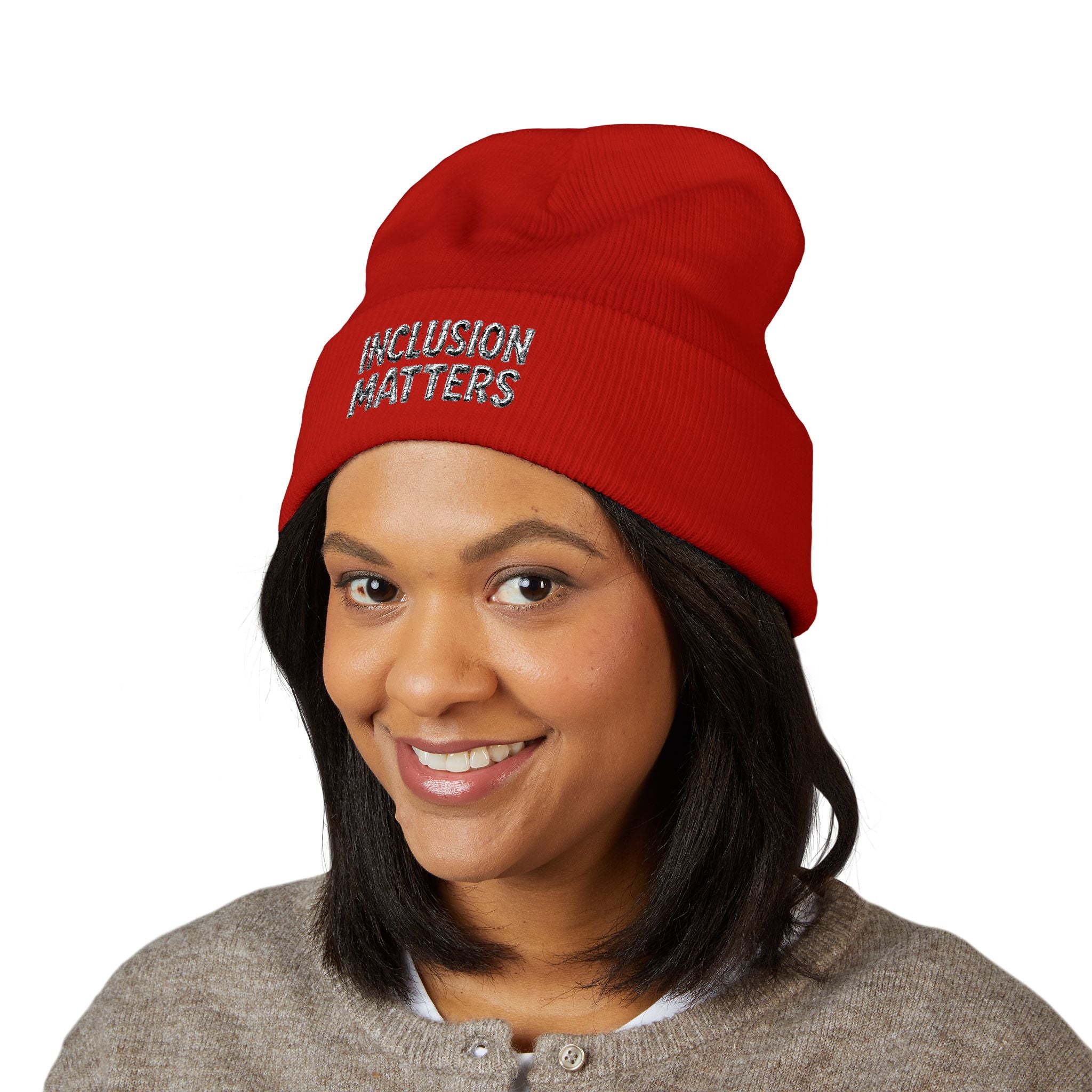 Inclusion Matters Embroidered Cuffed Beanie