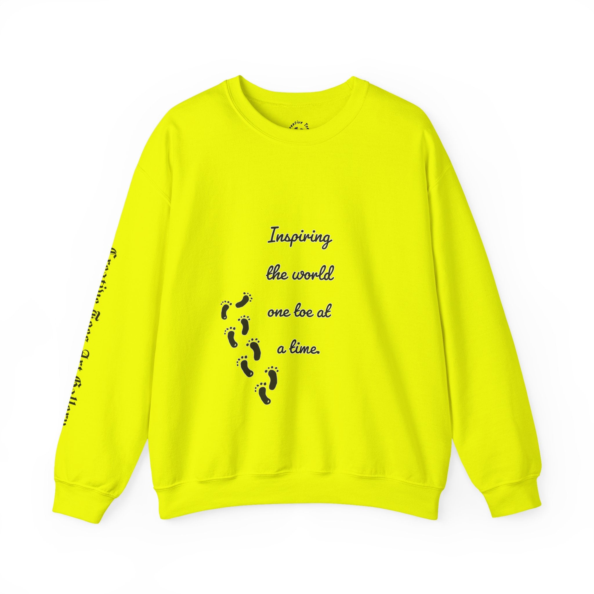 “Inspiring The world One Toe At A Time” Unisex Crewneck Sweatshirt | Creative Toes Art Gallery